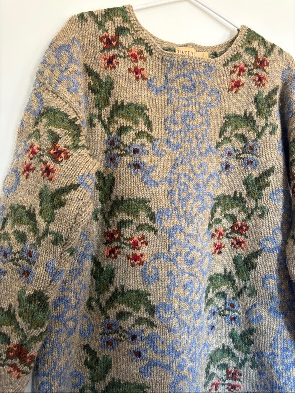Women’s Wool Sweater- earthy & floral